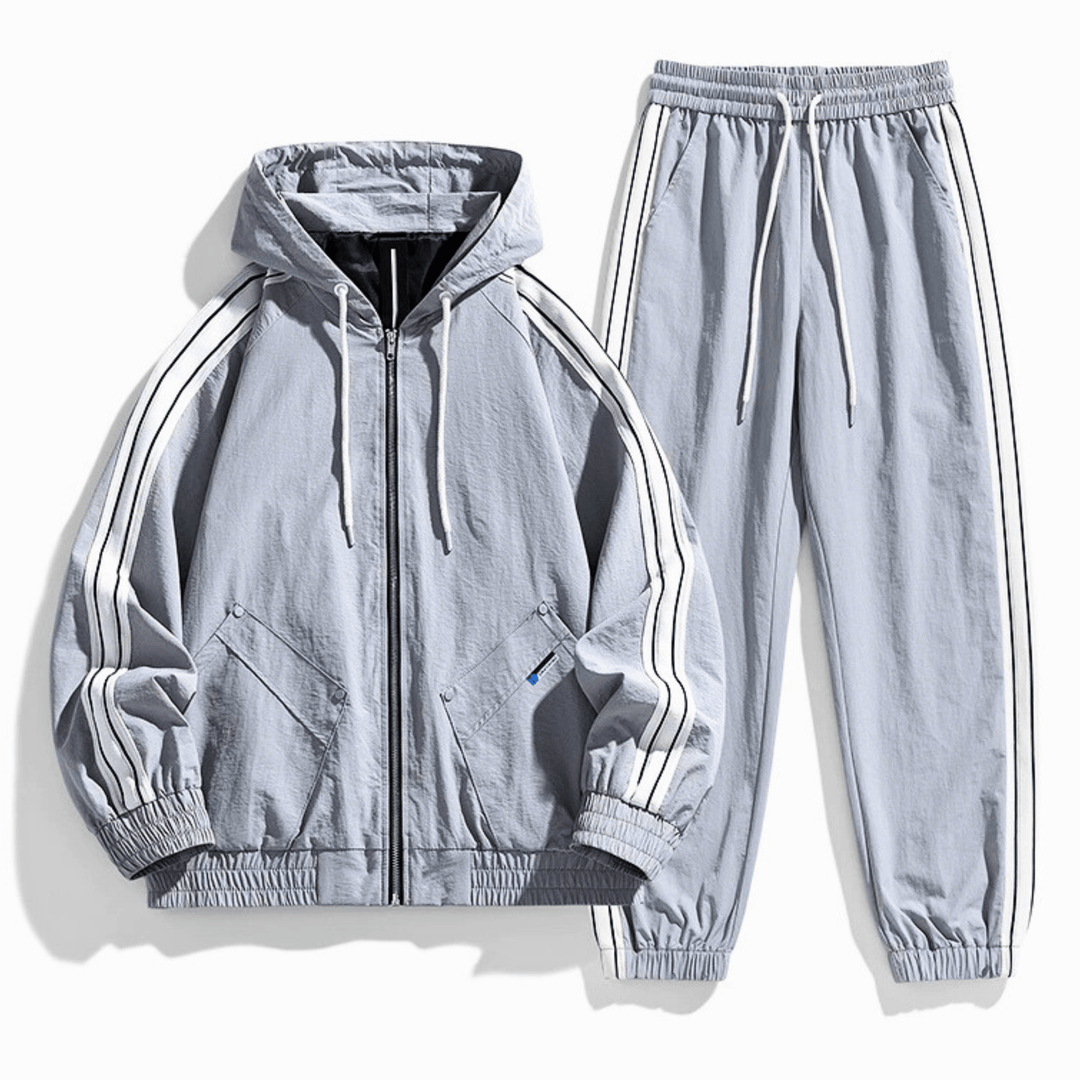 Nortvale - Hooded Tracksuit Set - 14:193#39507 Black;5:200661035