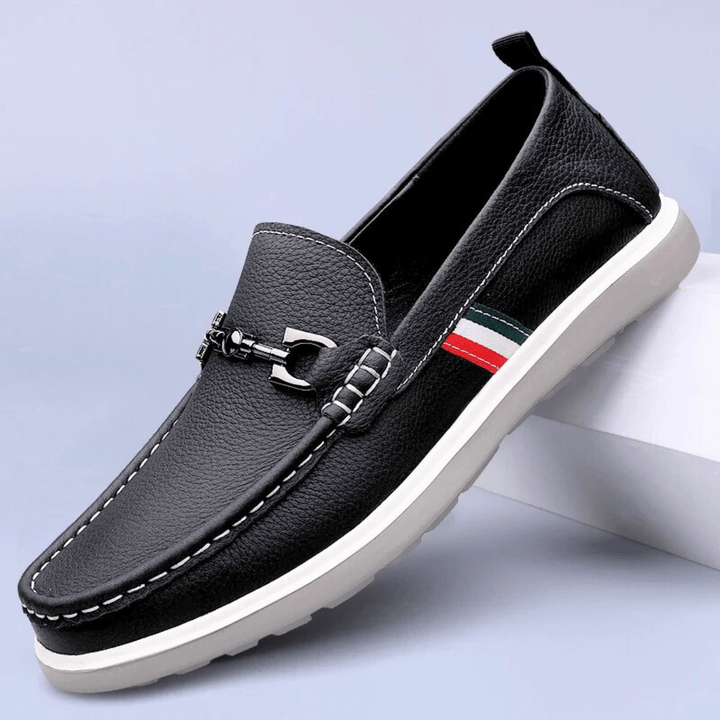 Nortvale - Italian Genuine Leather Slip - Ons - 14:193#Black;200000124:200000898