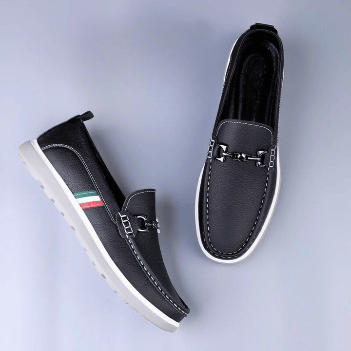 Nortvale - Italian Genuine Leather Slip - Ons - 14:193#Black;200000124:200000898