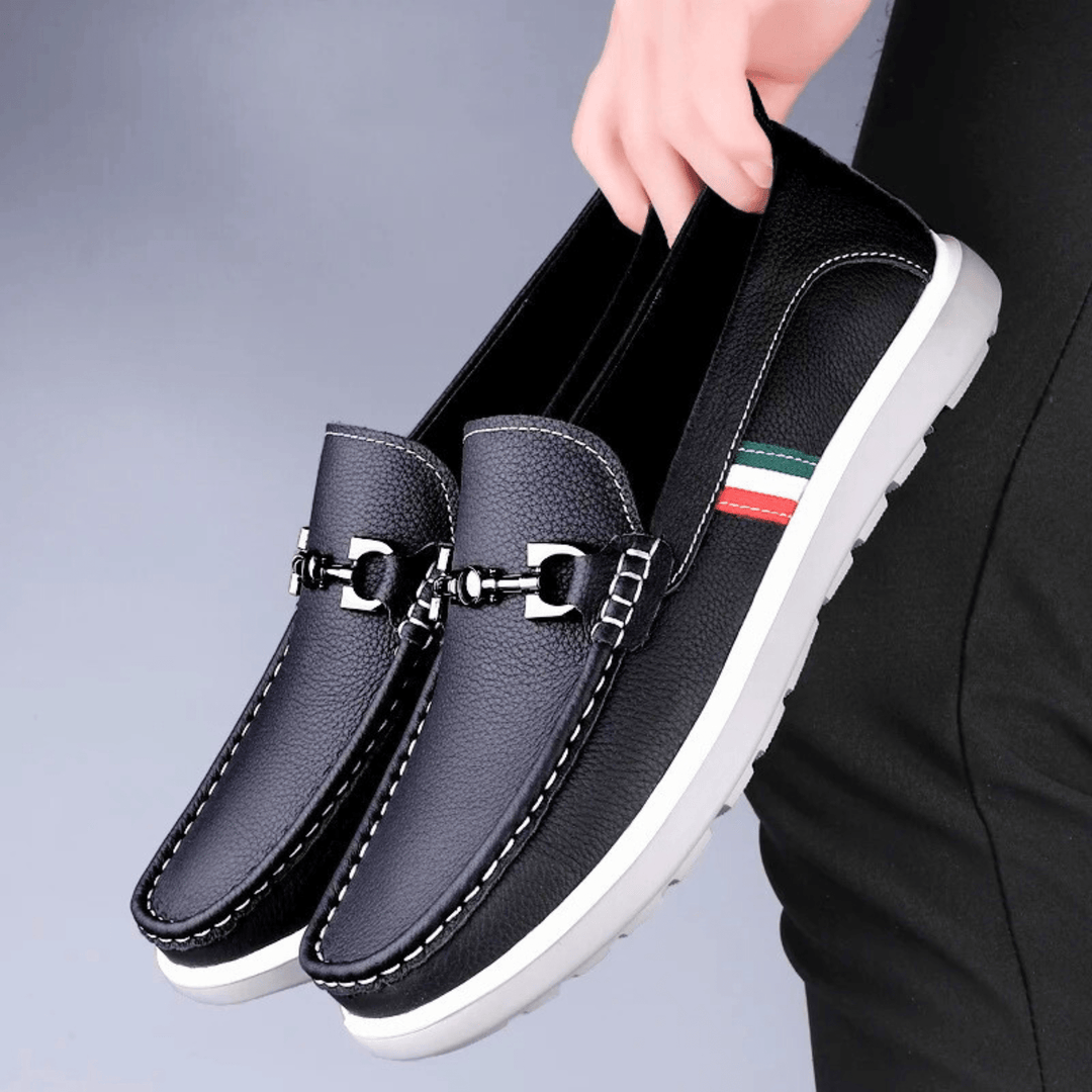 Nortvale - Italian Genuine Leather Slip - Ons - 14:193#Black;200000124:200000898