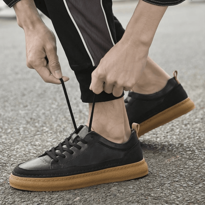 Nortvale - Italian Genuine Leather Sneakers - 14:193#Black;200000124:100010482
