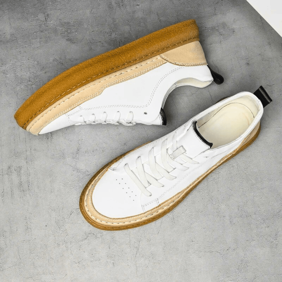 Nortvale - Italian Genuine Leather Sneakers - 14:29#White;200000124:100010482
