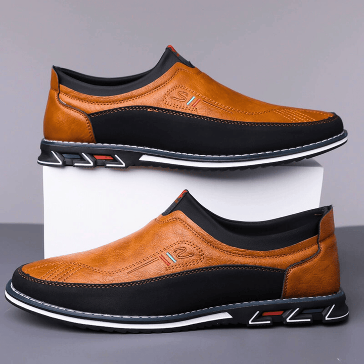 Nortvale - Leather Formal Slip - Ons - 14:365458#dark brown;200000124:200000898