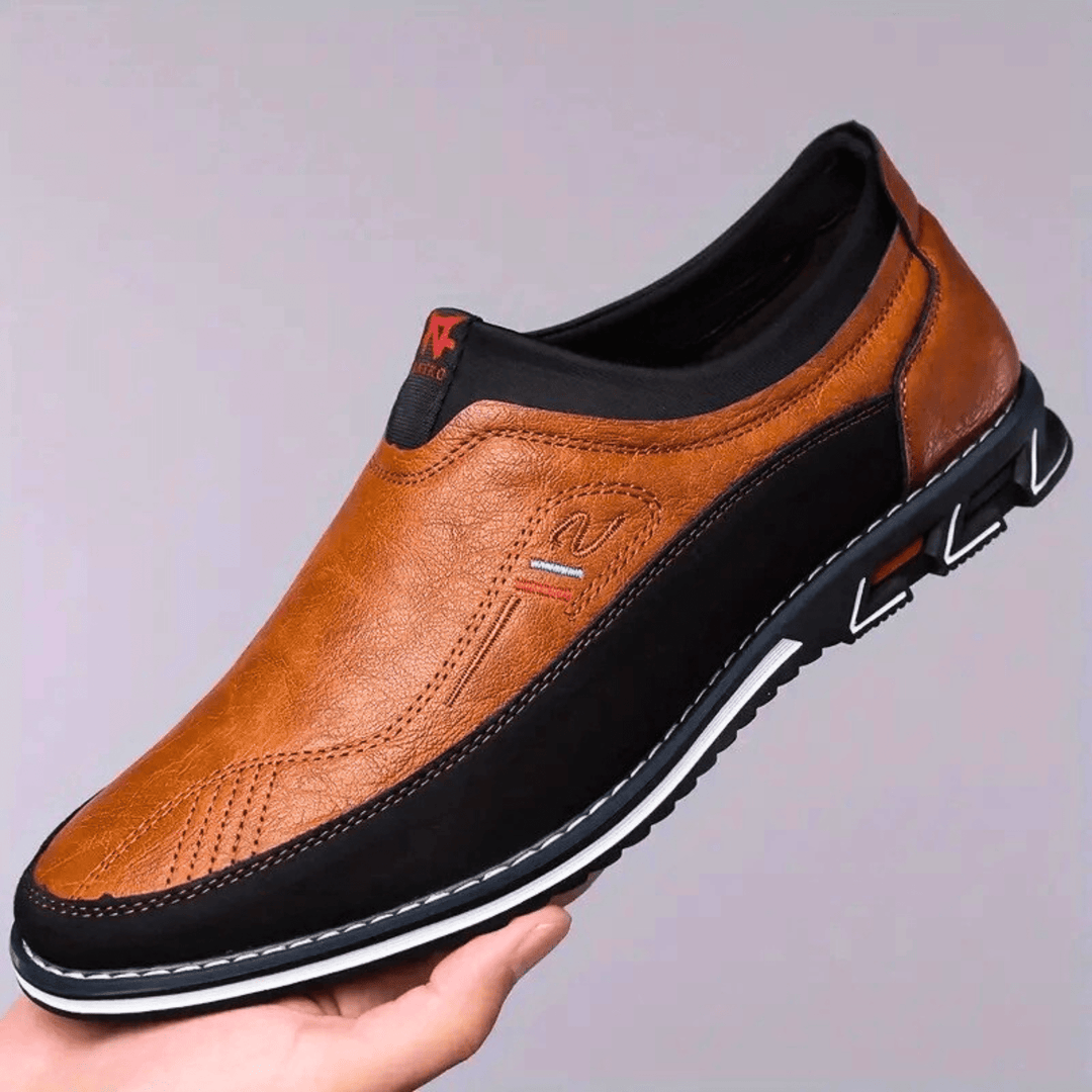 Nortvale - Leather Formal Slip - Ons - 14:365458#dark brown;200000124:200000898