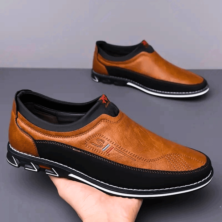 Nortvale - Leather Formal Slip - Ons - 14:365458#dark brown;200000124:200000898