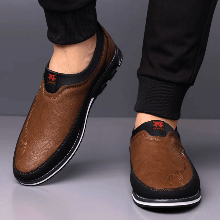 Nortvale - Leather Formal Slip - Ons - 14:366#light brown;200000124:200000898