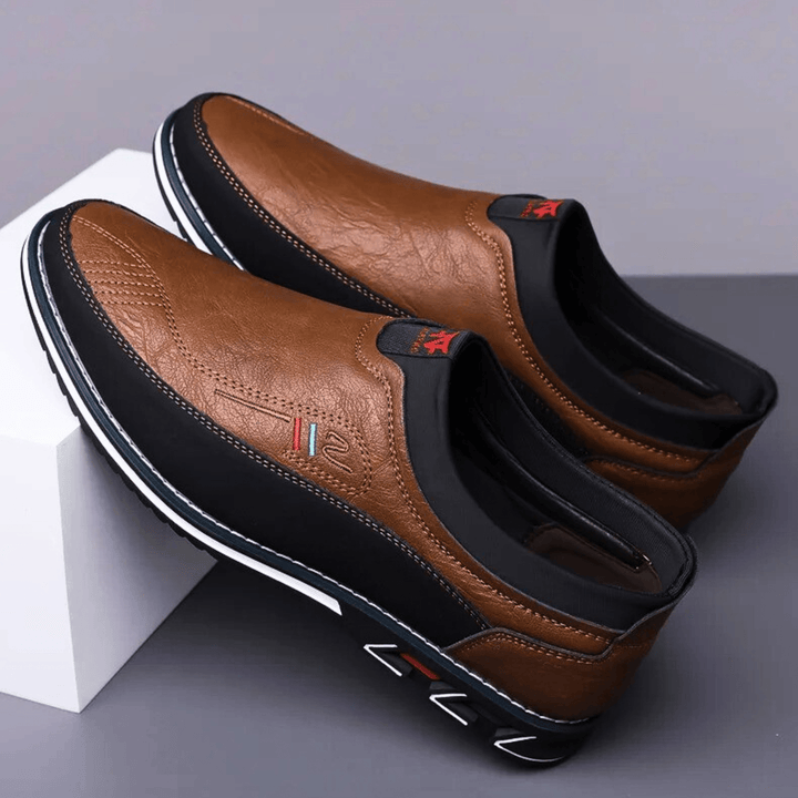 Nortvale - Leather Formal Slip - Ons - 14:366#light brown;200000124:200000898
