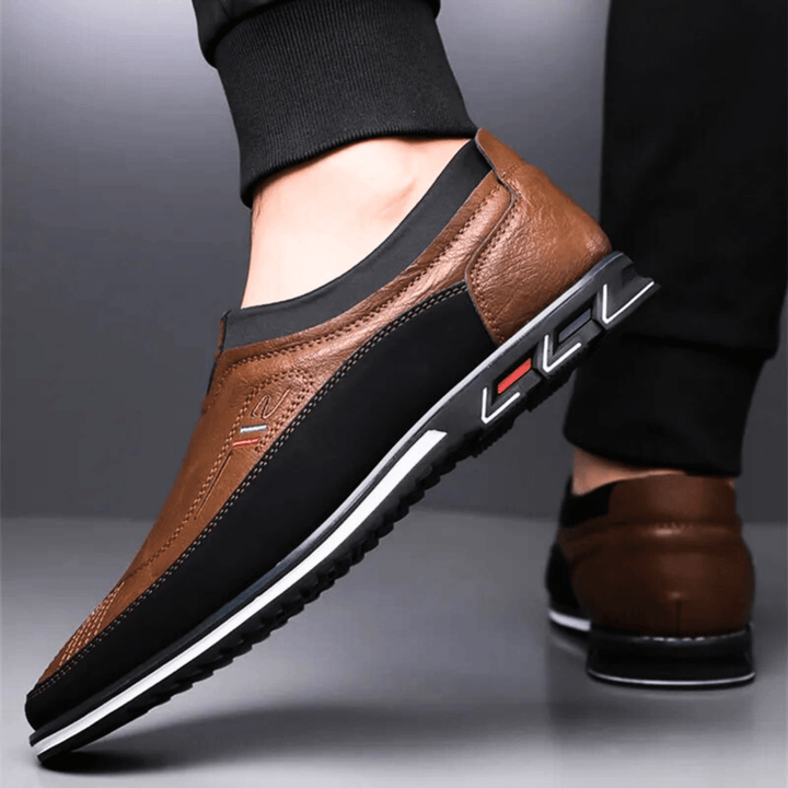 Nortvale - Leather Formal Slip - Ons - 14:366#light brown;200000124:200000898