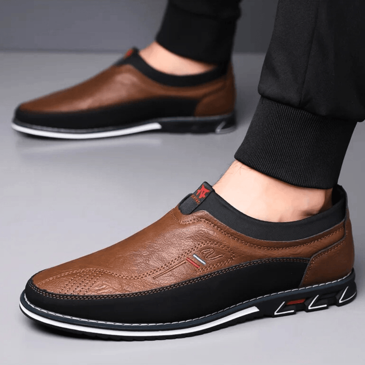 Nortvale - Leather Formal Slip - Ons - 14:366#light brown;200000124:200000898