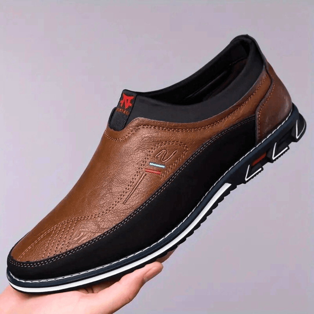 Nortvale - Leather Formal Slip - Ons - 14:366#light brown;200000124:200000898