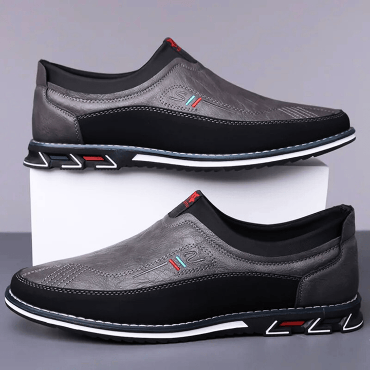 Nortvale - Leather Formal Slip - Ons - 14:691#gray;200000124:200000898