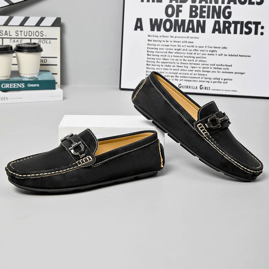 Nortvale - Lorenzi Suede Leather Drivers - 14:193Black;200000124:200000898