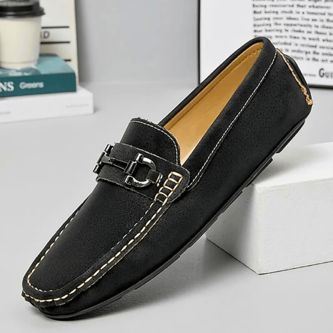 Nortvale - Lorenzi Suede Leather Drivers - 14:193Black;200000124:200000898