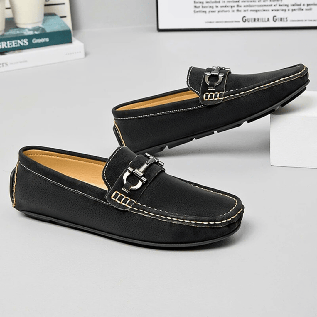 Nortvale - Lorenzi Suede Leather Drivers - 14:193Black;200000124:200000898