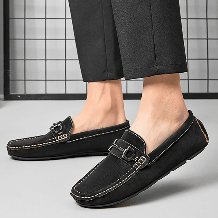 Nortvale - Lorenzi Suede Leather Drivers - 14:193Black;200000124:200000898