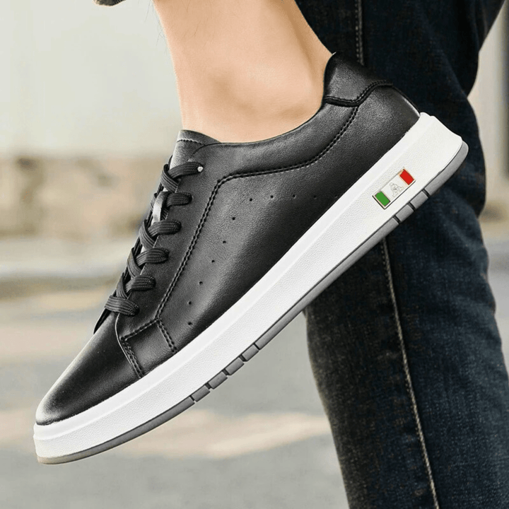 Nortvale - Milano Genuine Leather Sneakers - 14:193#Black;200000124:200000898