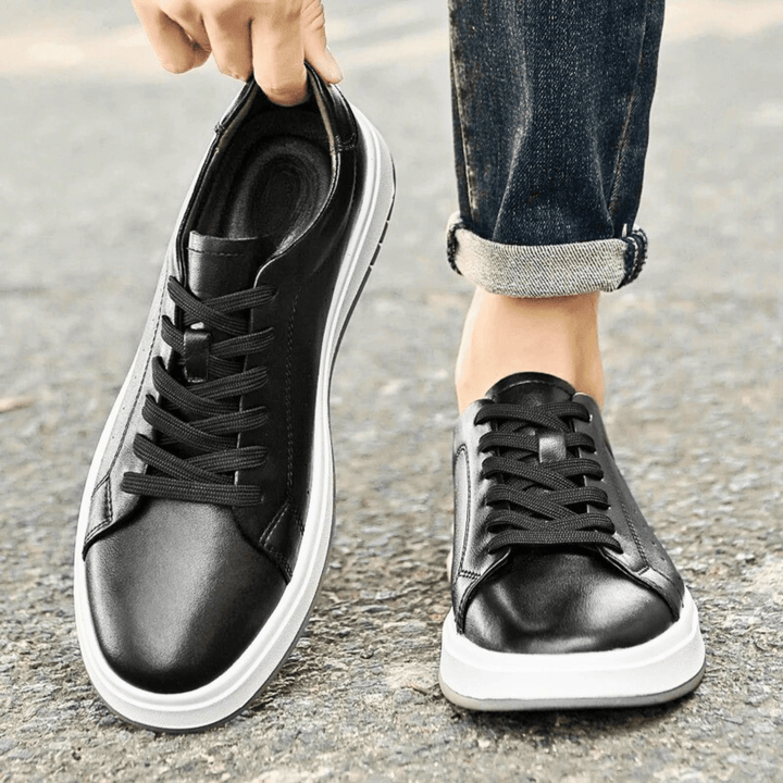 Nortvale - Milano Genuine Leather Sneakers - 14:193#Black;200000124:200000898