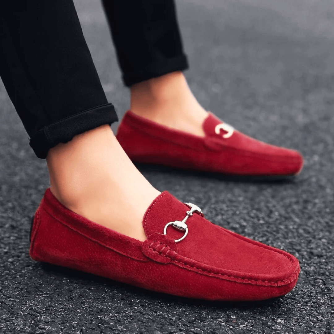 Nortvale - Milano Suede Leather Slip - Ons - 14:10#Wine Red;200000124:200000898