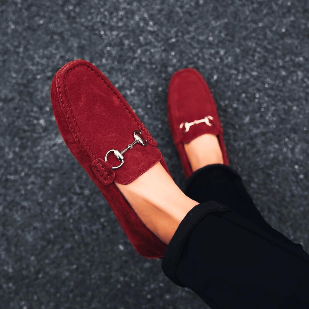 Nortvale - Milano Suede Leather Slip - Ons - 14:10#Wine Red;200000124:200000898