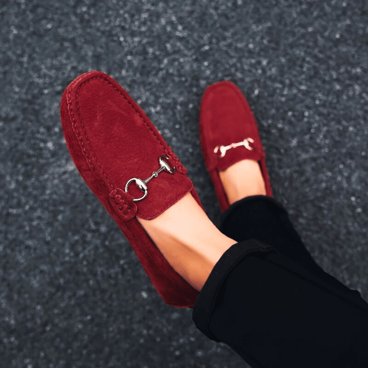 Nortvale - Milano Suede Leather Slip - Ons - 14:10#Wine Red;200000124:200000898