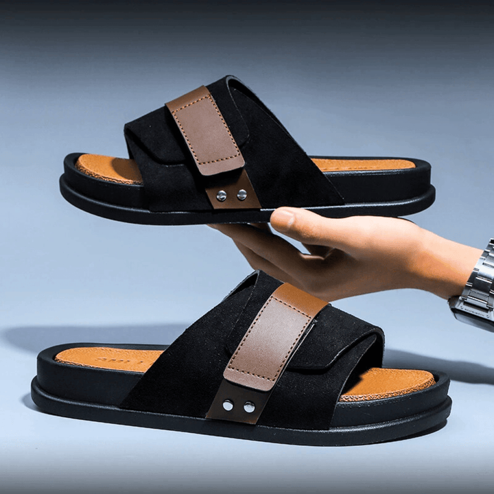 Nortvale - Montero Suede Slides - 14:771#Black;200000124:201446567