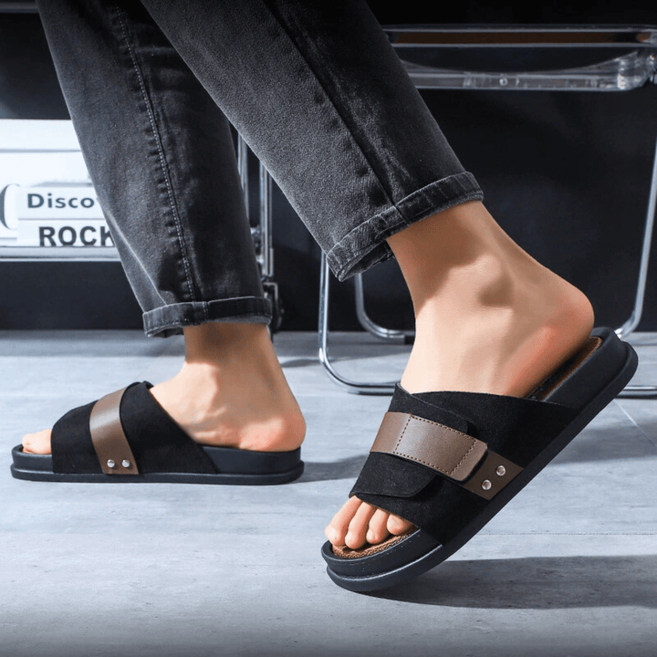 Nortvale - Montero Suede Slides - 14:771#Black;200000124:201446567