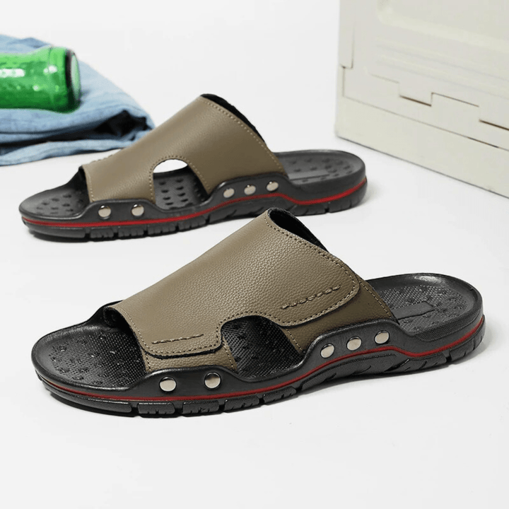 Nortvale - Non - Slip Leather Slippers - 14:200001438;200000124:200000898