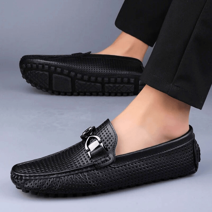 Nortvale - Perforated Genuine Leather Loafers - 14:193;200000124:100010482