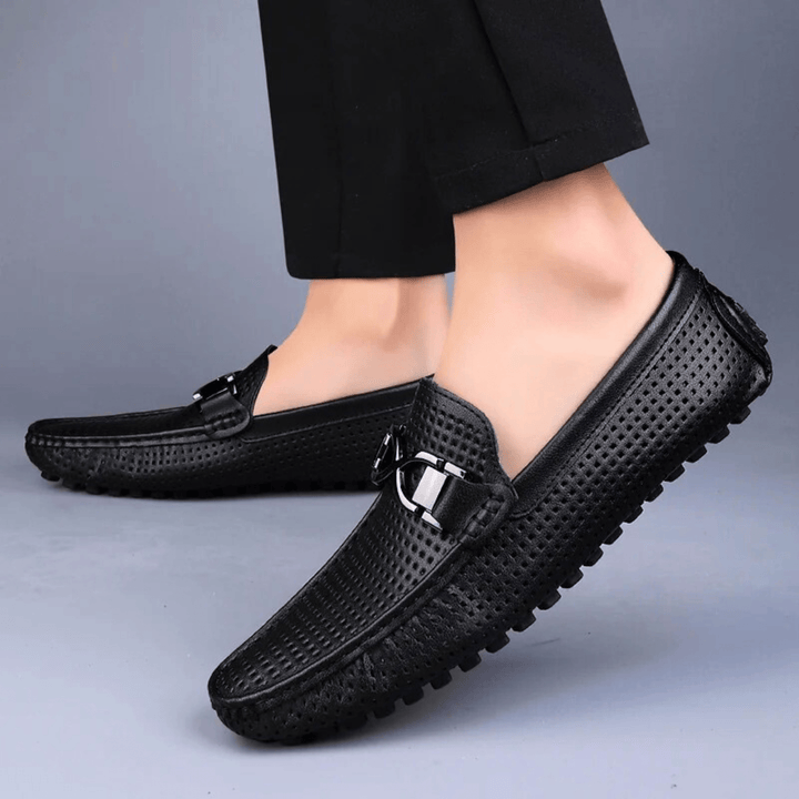 Nortvale - Perforated Genuine Leather Loafers - 14:193;200000124:100010482