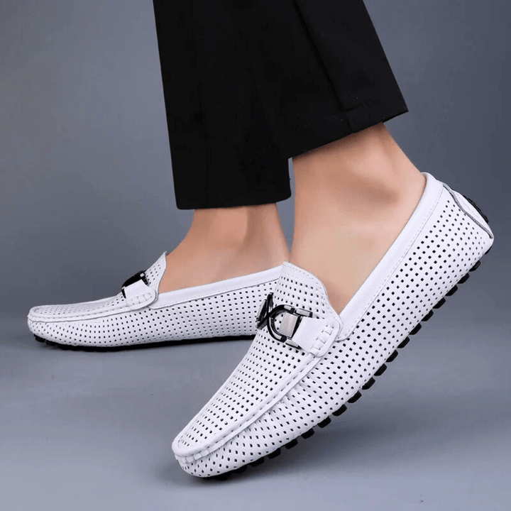 Nortvale - Perforated Genuine Leather Loafers - 14:29;200000124:100010482