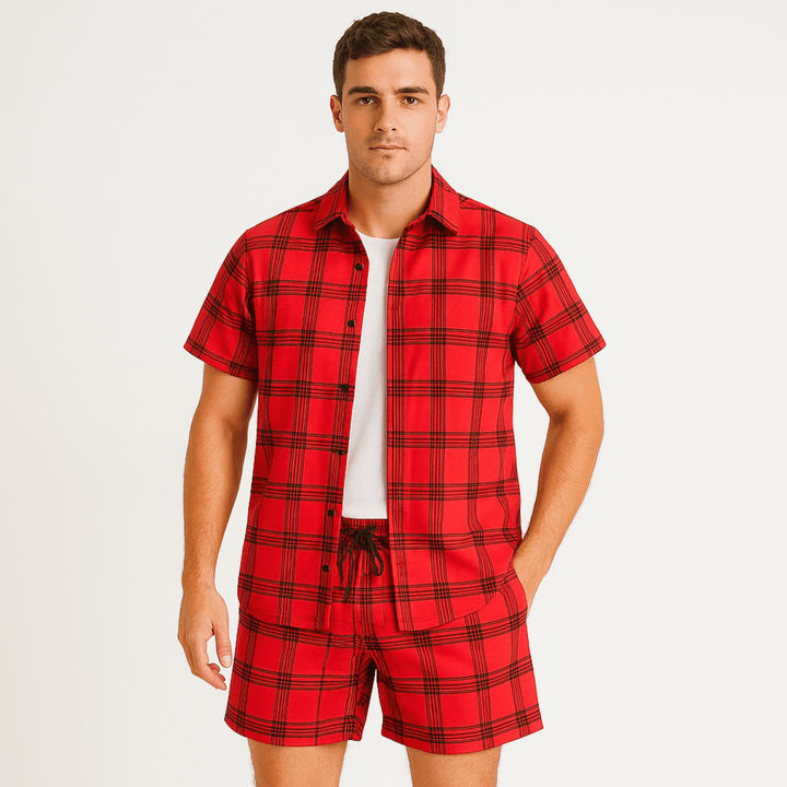 Nortvale - Plaid Patterned Summer Set - 000000000