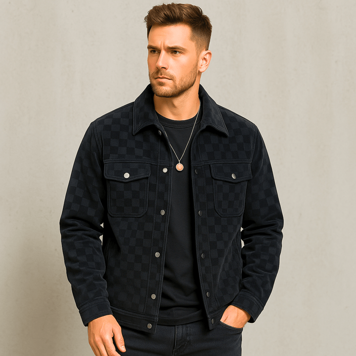 Nortvale - Plaid Suede Jacket - 14:193#black;5:361386#M(50 to 58kg)