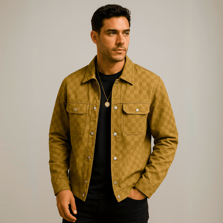 Nortvale - Plaid Suede Jacket - 14:771#brown;5:361386#M(50 to 58kg)