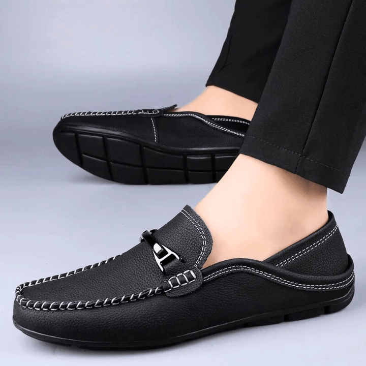 Nortvale - Soft Genuine Leather Loafers - 14:193#Black;200000124:200000334