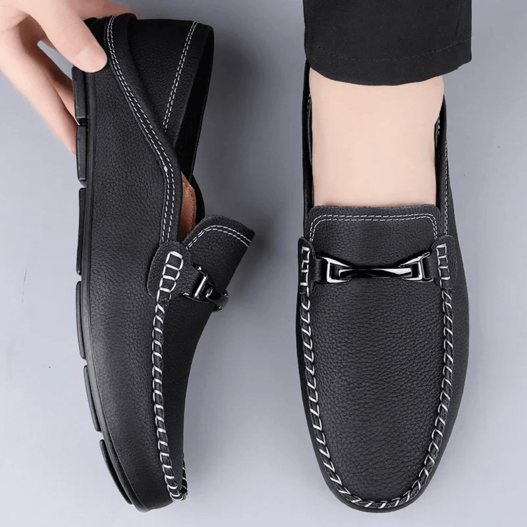 Nortvale - Soft Genuine Leather Loafers - 14:193#Black;200000124:200000334
