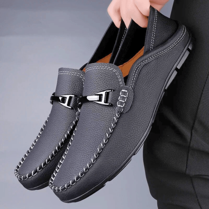 Nortvale - Soft Genuine Leather Loafers - 14:193#Black;200000124:200000334