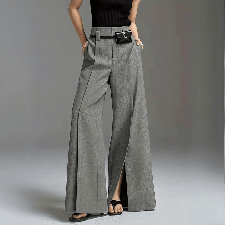 Nortvale - Split - Front High - Waist Pants - 000000000