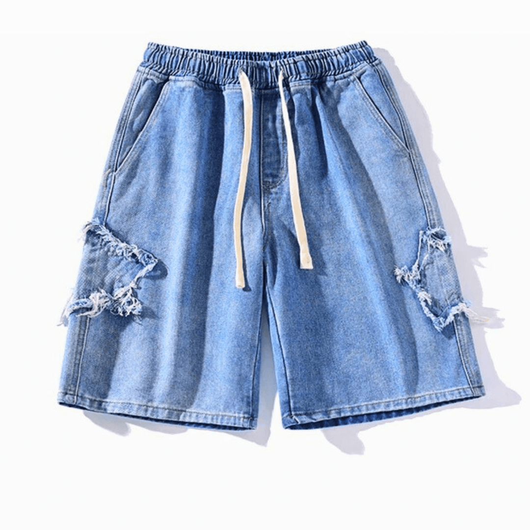 Nortvale - Star Patch Denim Shorts - 14:1254;5:361386#Asian - M