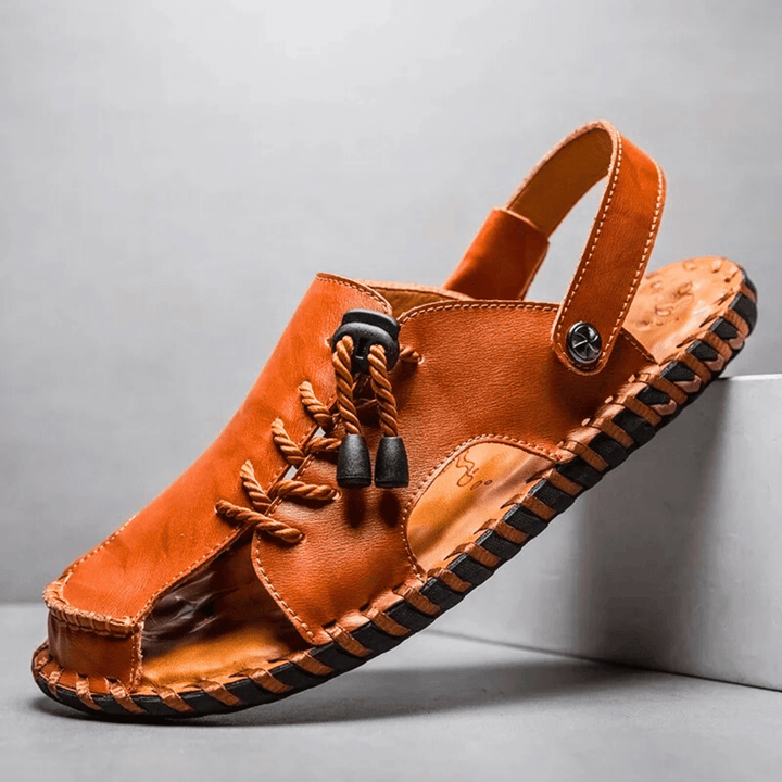 Nortvale - Strado Leather Sandals - 14:10#Red Brown;200000124:200000898