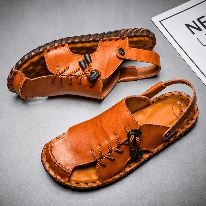 Nortvale - Strado Leather Sandals - 14:10#Red Brown;200000124:200000898