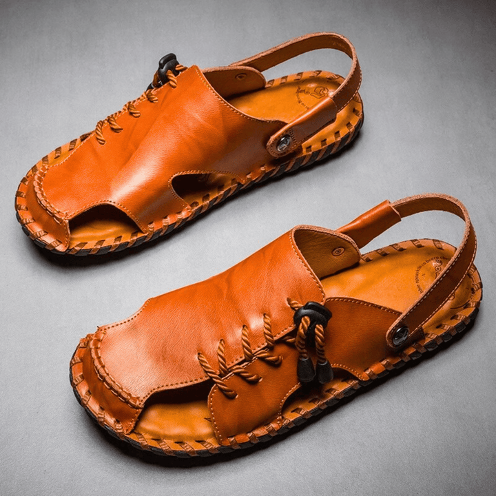 Nortvale - Strado Leather Sandals - 14:10#Red Brown;200000124:200000898