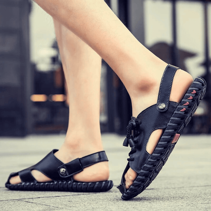 Nortvale - Strado Leather Sandals - 14:193#black;200000124:200000898