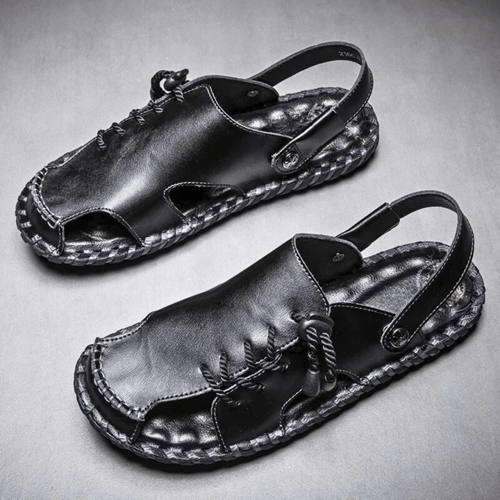 Nortvale - Strado Leather Sandals - 14:193#black;200000124:200000898