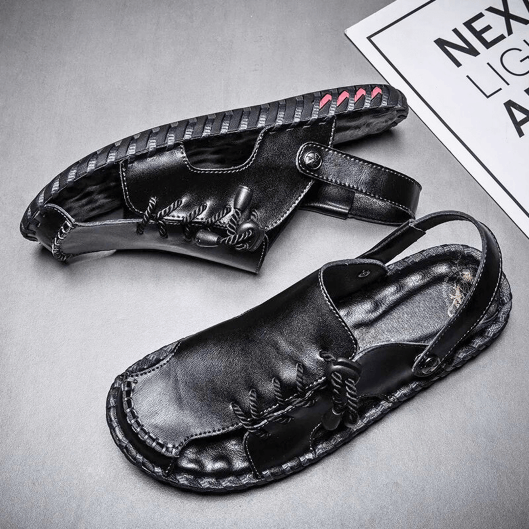 Nortvale - Strado Leather Sandals - 14:193#black;200000124:200000898