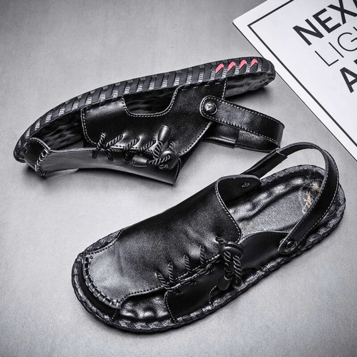 Nortvale - Strado Leather Sandals - 14:193#black;200000124:200000898