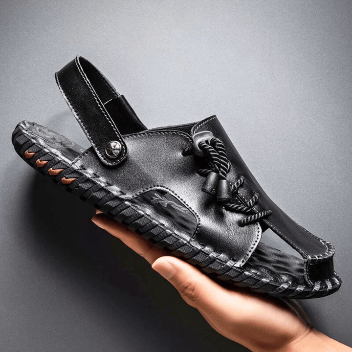 Nortvale - Strado Leather Sandals - 14:193#black;200000124:200000898