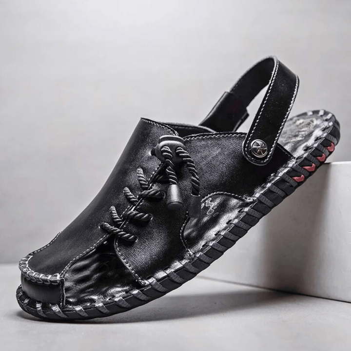 Nortvale - Strado Leather Sandals - 14:193#black;200000124:200000898