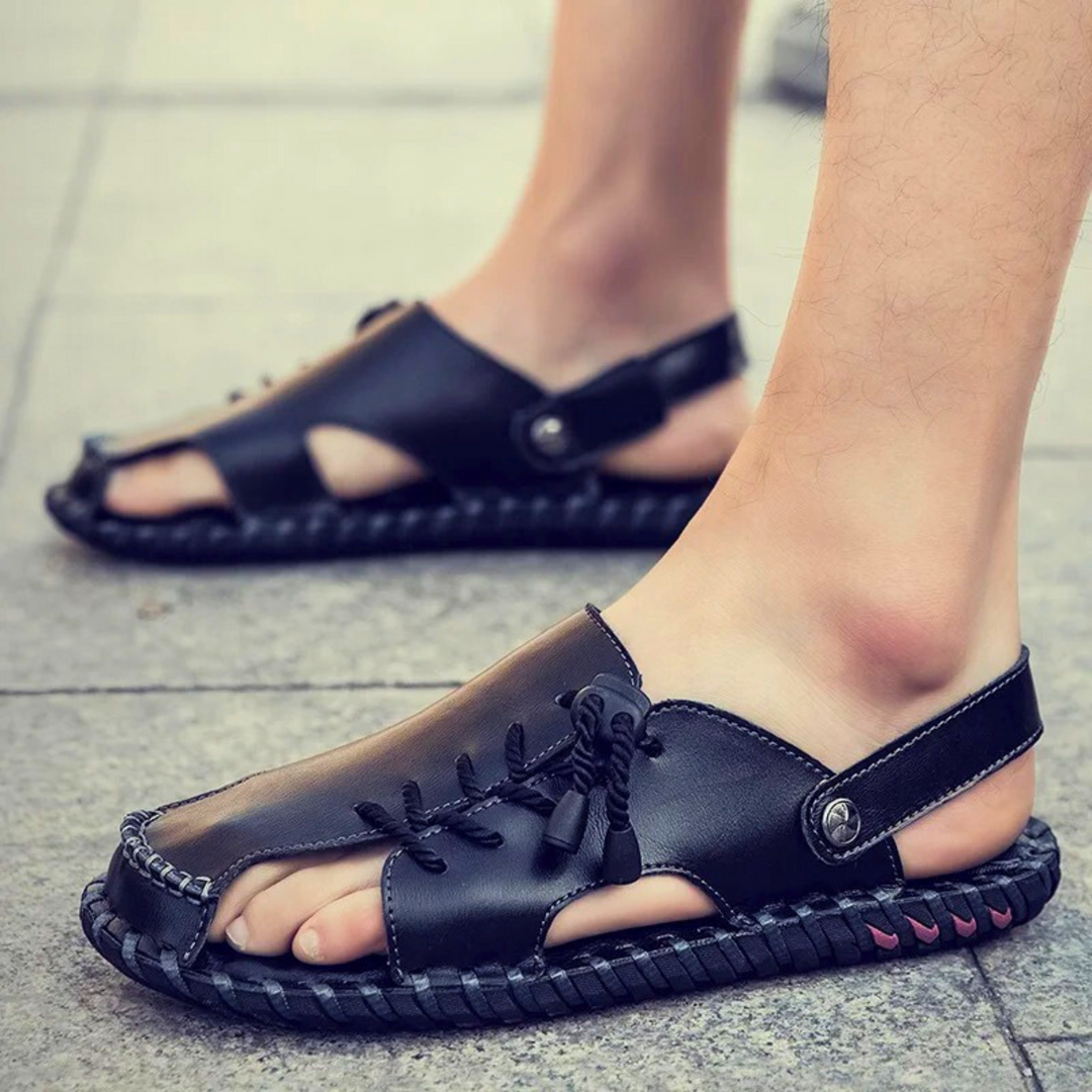 Nortvale - Strado Leather Sandals - 14:193#black;200000124:200000898