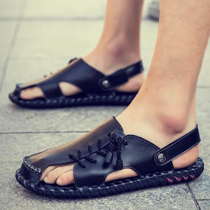 Nortvale - Strado Leather Sandals - 14:193#black;200000124:200000898