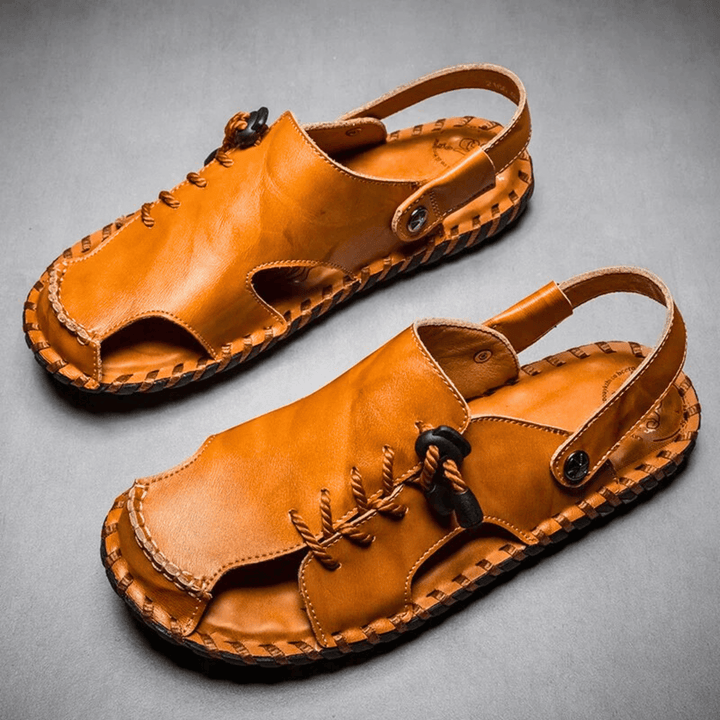 Nortvale - Strado Leather Sandals - 14:366#yellow browm;200000124:200000898